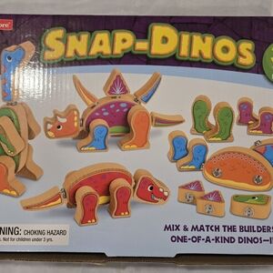 Snap-Dinos Colorful Wooden Dinosaur Building Set